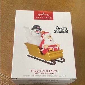 Hallmark Frosty and Santa Ornament